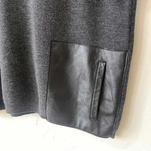 J.Crew 100% Merino Wool & Leather short sleeve sweater size Medium - Picture 8 of 8